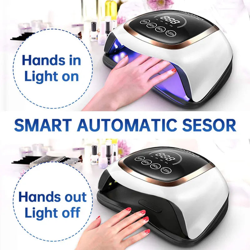 168W 42LEDs Nail Drying Lamp For Manicure Professional Led UV Drying Lamp With Auto Sensor Smart Nail Salon Equipment Tools - naiveniche