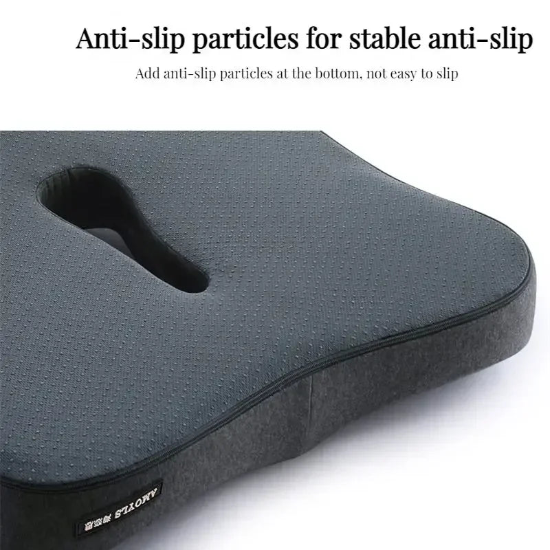 Ergonomic Memory Foam Seat Cushion with Anti-Slip Particles for Stable Support