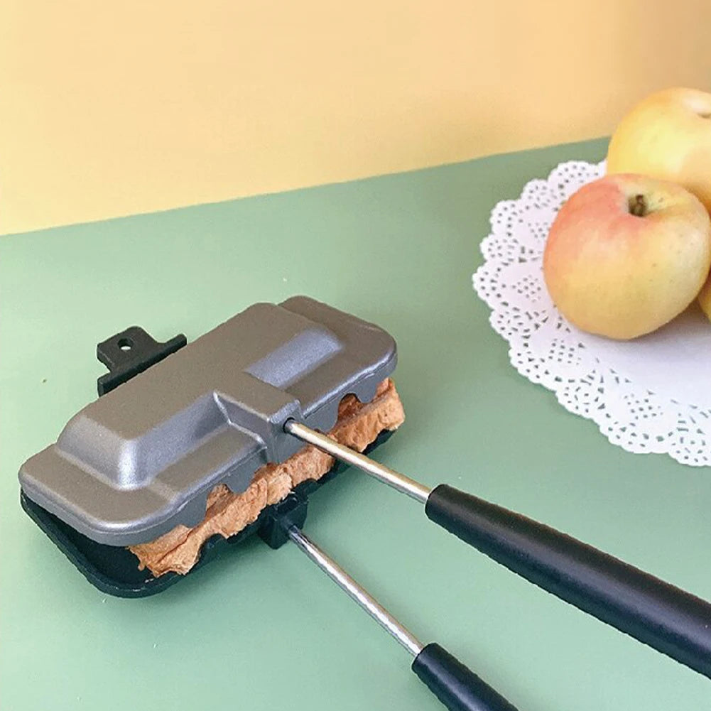 Double-Sided Sandwich Fry Pan Non-Stick Foldable Grill Frying Pan for Bread Toast Breakfast Machine Pancake Maker For Gas Cooker - naiveniche