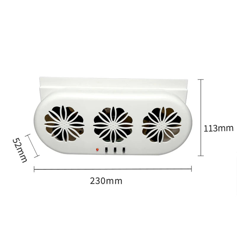Solar-Powered Car Ventilation Fan with Thermostat for Smoke Exhaust and Air Circulation