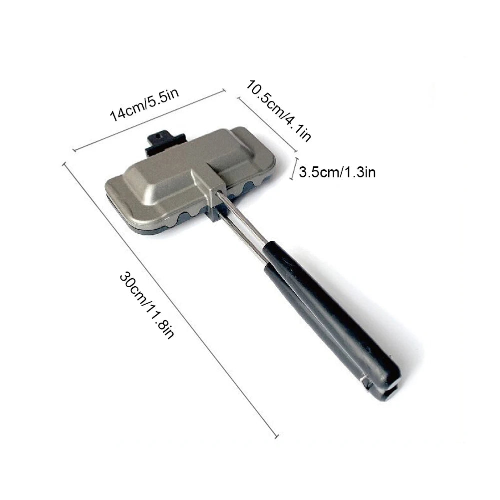 Double-Sided Sandwich Fry Pan Non-Stick Foldable Grill Frying Pan for Bread Toast Breakfast Machine Pancake Maker For Gas Cooker - naiveniche