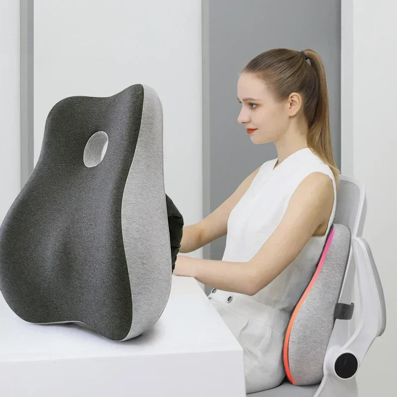 Memory Foam Office Chair Cushion for Ergonomic Back Support and Lumbar Pain Relief