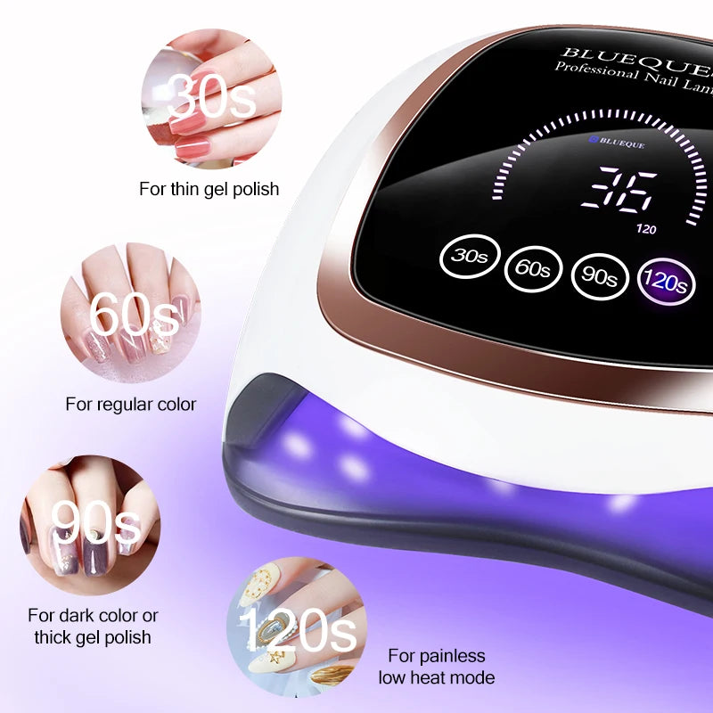 168W 42LEDs Nail Drying Lamp For Manicure Professional Led UV Drying Lamp With Auto Sensor Smart Nail Salon Equipment Tools - naiveniche