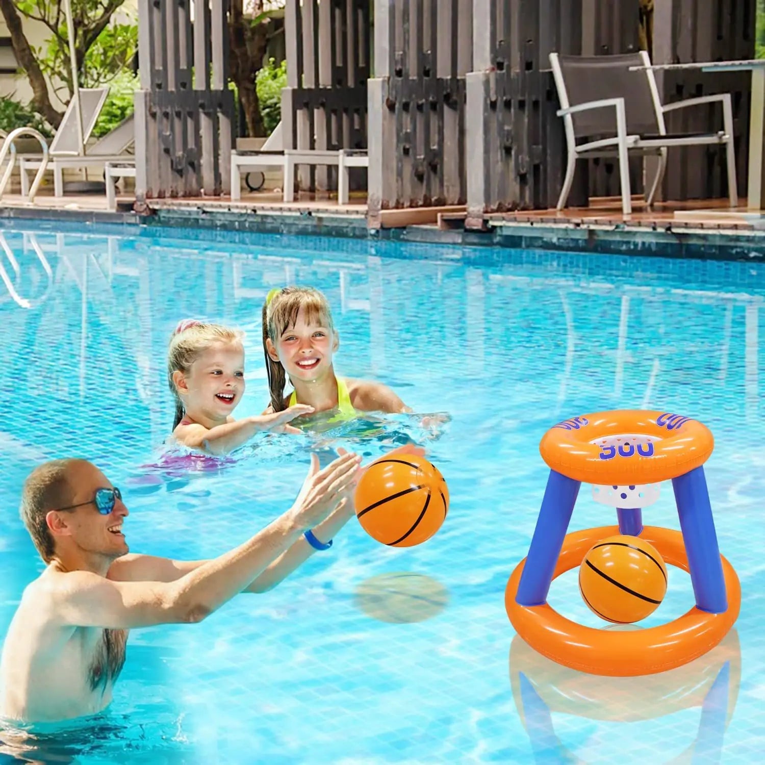 Inflatable Basketball Hoop for Pool Games Outdoors naiveniche