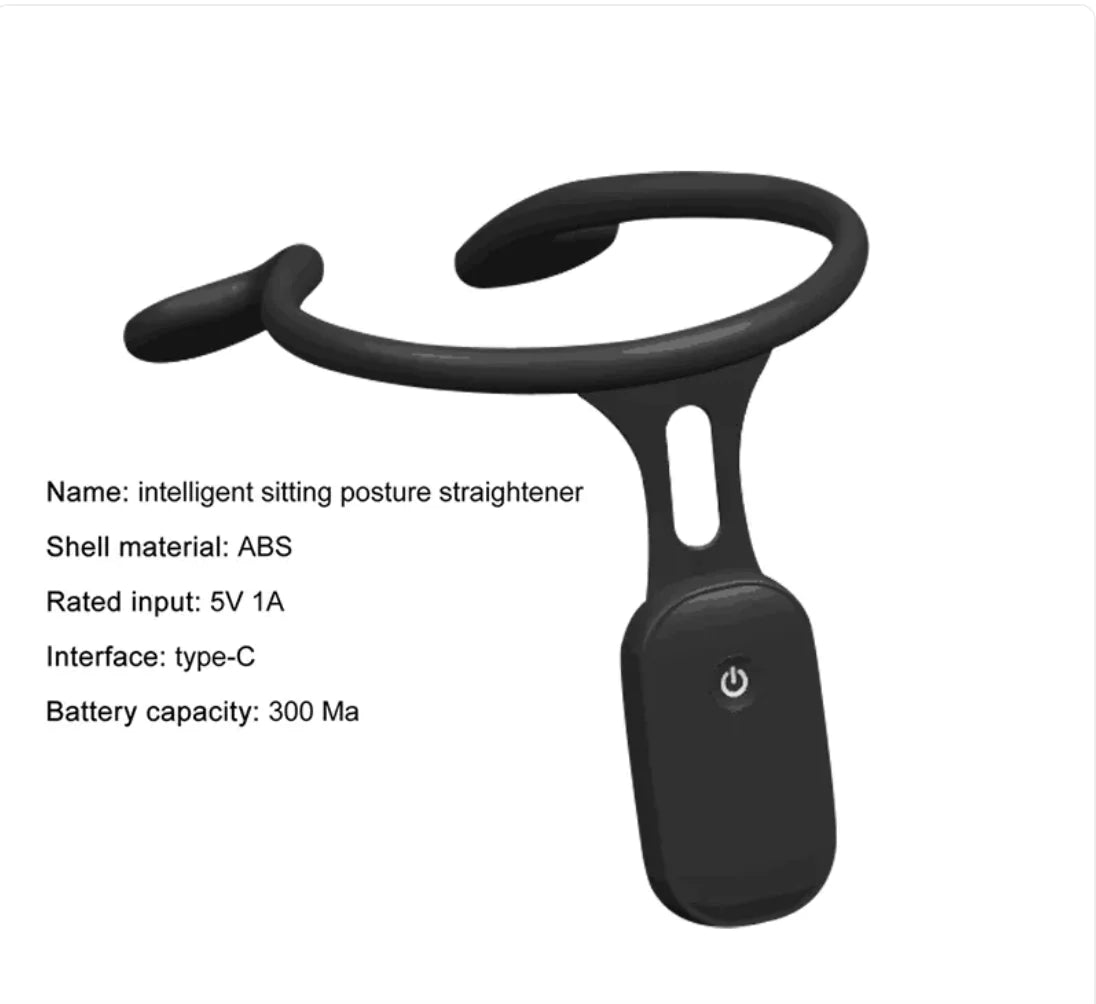 Intelligent Posture Corrector Device - Ergonomic ABS Shell, Type-C Charging, 300mAh Battery Capacity
