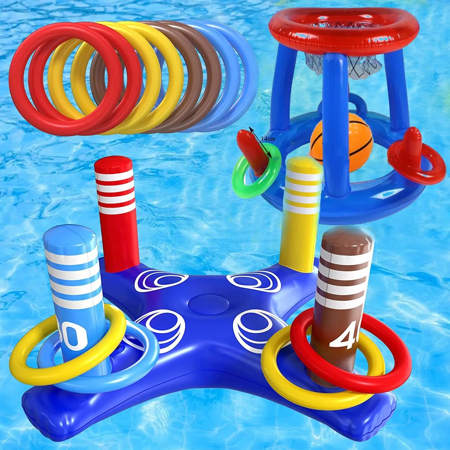 Inflatable Basketball Hoop for Pool Games Outdoors naiveniche