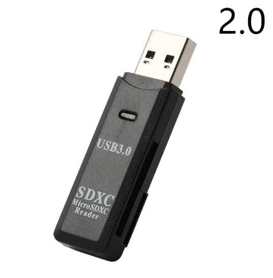 Compact USB 3.0 card reader for SD and microSD cards