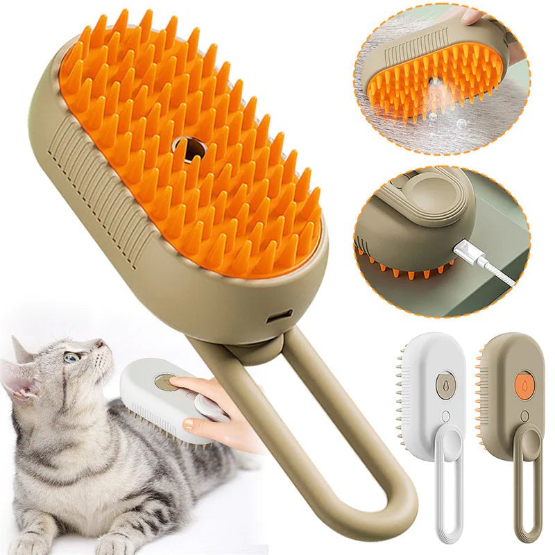 Steam Cleaning/Massaging Brush for Pets naiveniche