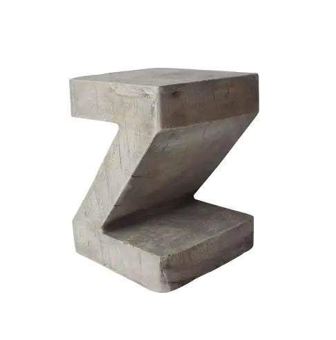 Decorative Sculptural Modern Gray Concrete Swirl Side Table naiveniche