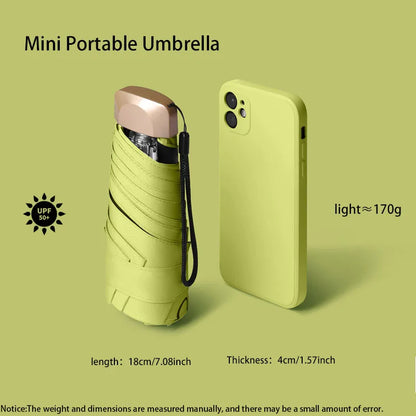 Compact UV-blocking mini umbrella with lightweight, folding design for convenient portability