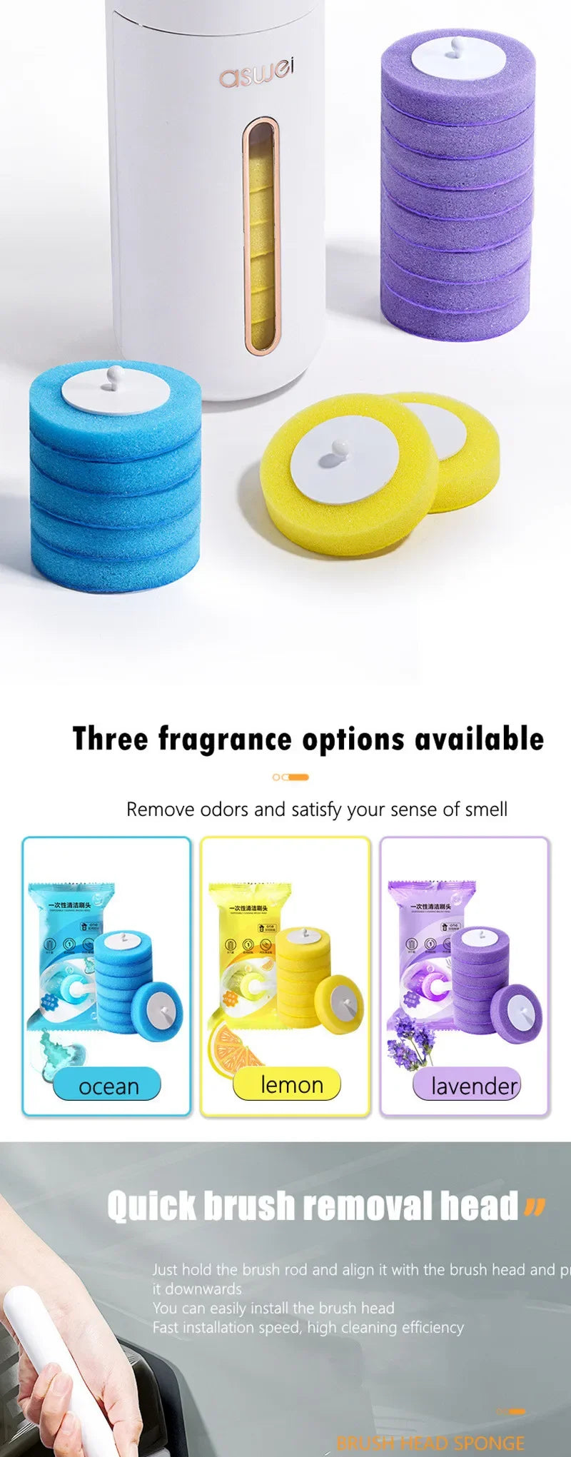 Disposable Toilet Brush Wall-Mounted Cleaning Tool for Bathroom Replacement Brush Head Toilet Cleaning Brush Set Wc Accessories