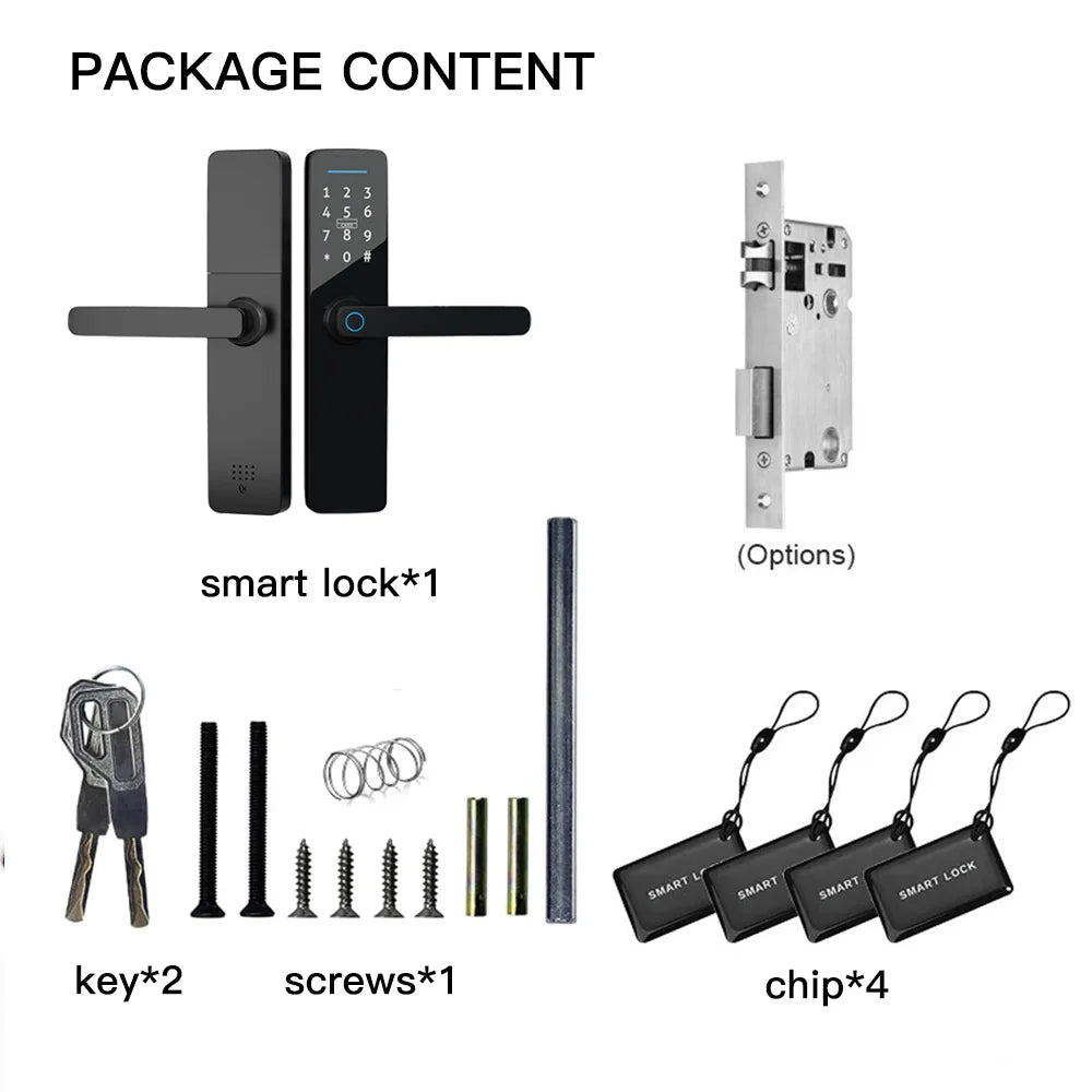 Tuya Digital Electronic Lock Smart Door Lock with Biometric Fingerprint Password Remote Control Unlocking and Keyless Entry - naiveniche