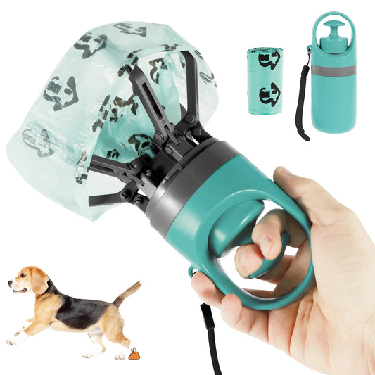 Pet Toilet Portable Outdoor Garbage Bag, Dog Toilet Six Claw Shovel Fecal Dispenser with Paw Print Design