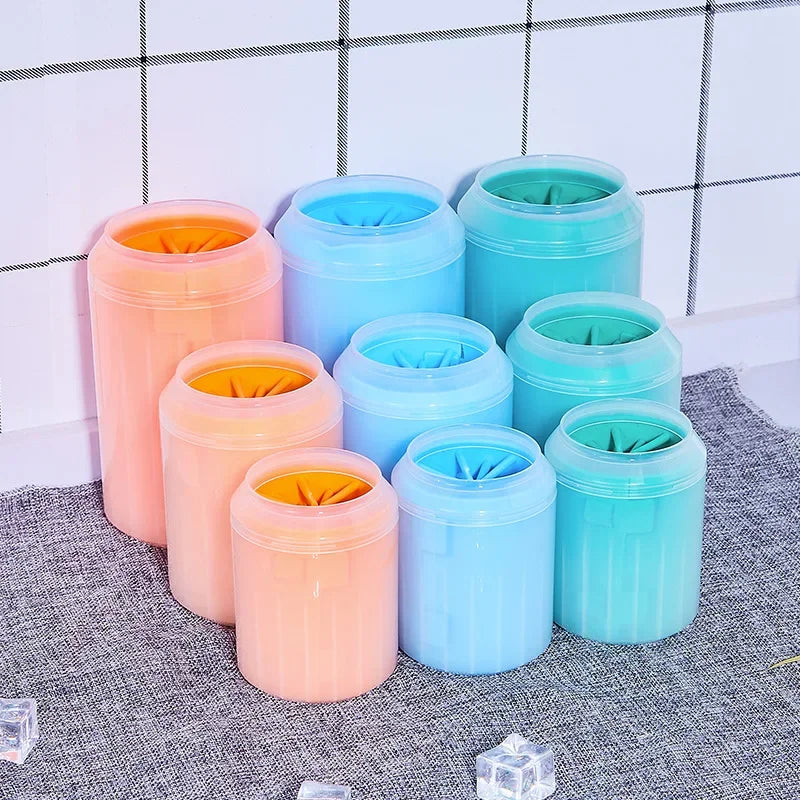 Dog Paw Cleaner Cup Soft Silicone Foot Cleaning Brush Portable Pet Dogs Towel Foot Washer Foot Cleaning Bucket Dog Accessories - naiveniche