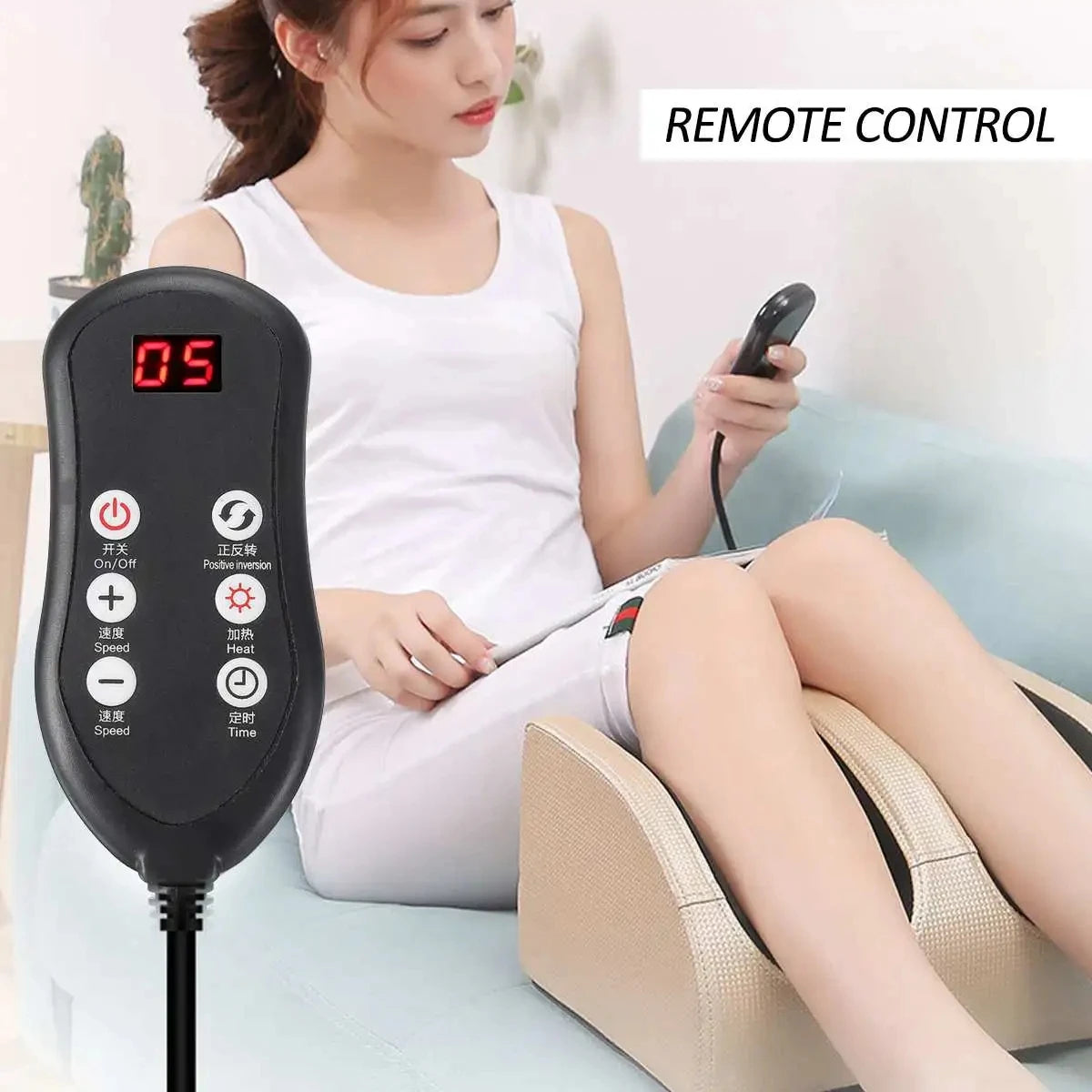 Electric Foot Leg Massager Shiatsu Therapy Calf Relaxation Health Care Infrared Heating Kneading Roller Deep Relieve Foot Pain - naiveniche