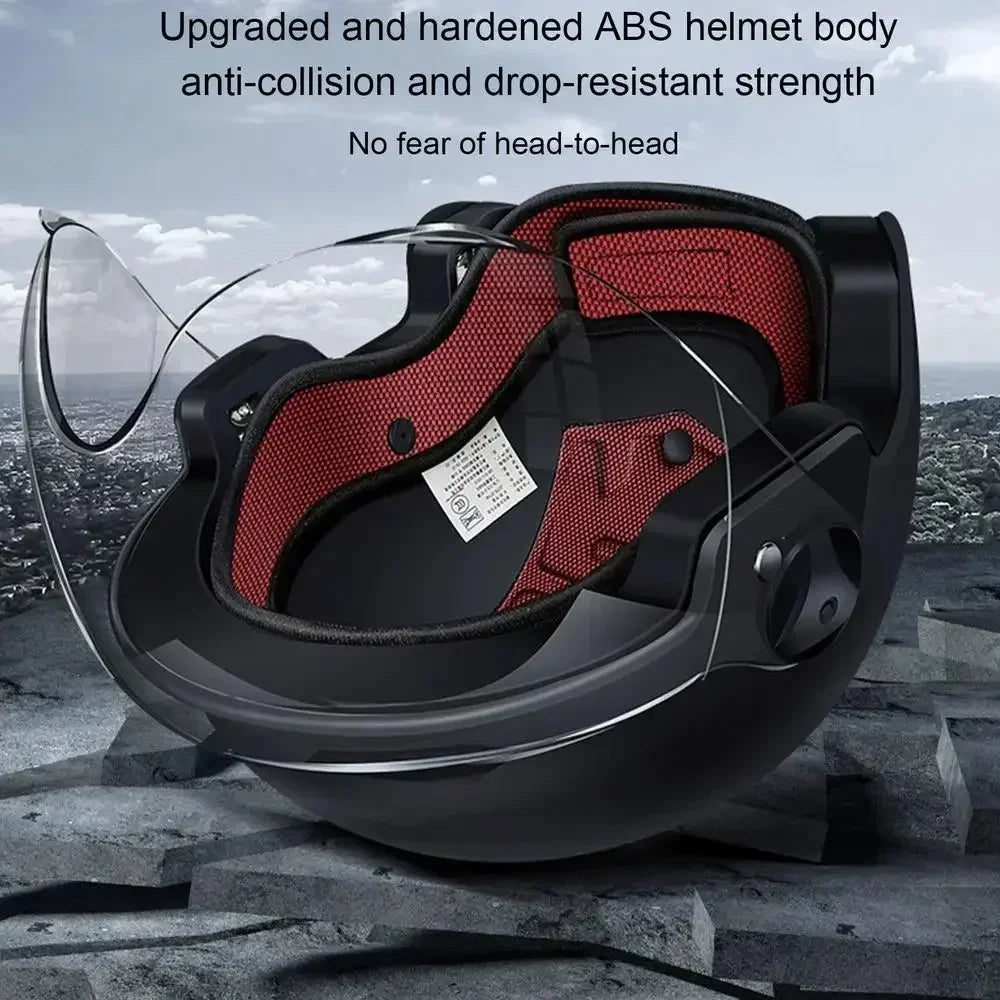 Classic retro motorcycle helmet with reinforced ABS body and anti-collision design for enhanced safety while riding.