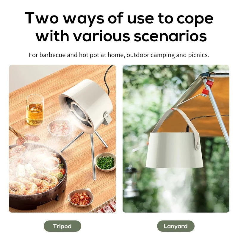 Portable exhaust fan for kitchen and BBQ use
