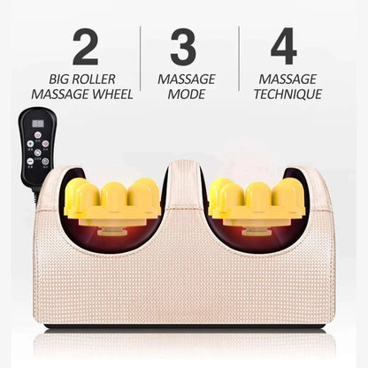 Electric Foot Leg Massager Shiatsu Therapy Calf Relaxation Health Care Infrared Heating Kneading Roller Deep Relieve Foot Pain - naiveniche
