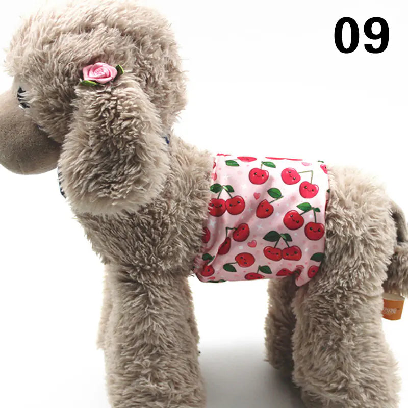 Absorbent dog urine pad in cherry print for pet's comfort and hygiene