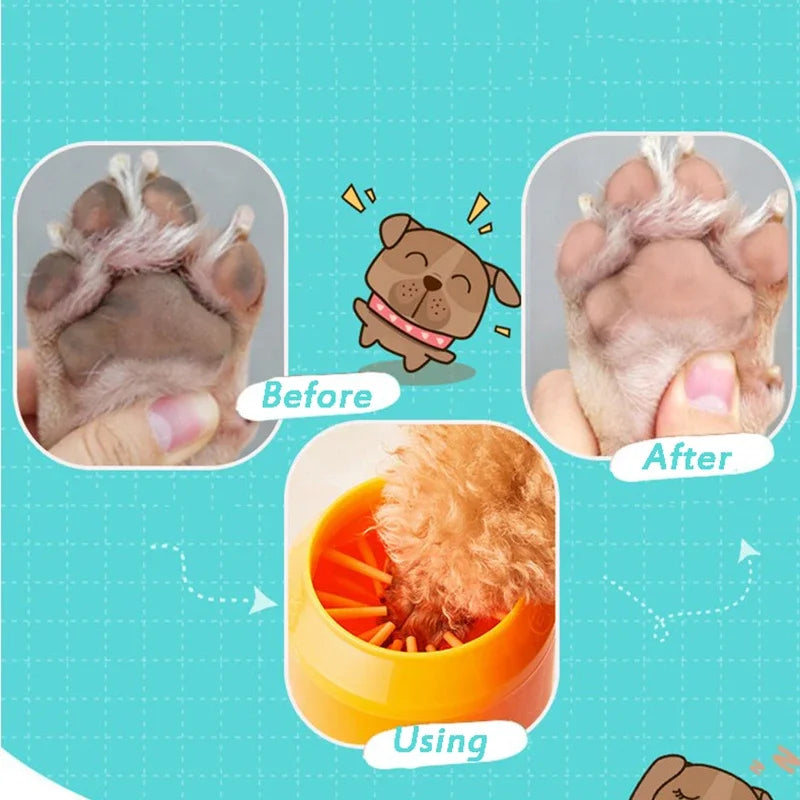 Dog Paw Cleaner Cup Soft Silicone Foot Cleaning Brush Portable Pet Dogs Towel Foot Washer Foot Cleaning Bucket Dog Accessories - naiveniche
