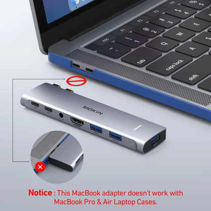 MacBook Pro Adapter,USB C Adapter for MacBook Pro/Air M1M2 2022 2021 2020 13" 15" 16",Mac Dongle with 4K HDMI,3 USB 3.0,USB C - naiveniche