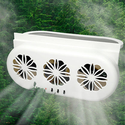 Stylish Solar-Powered Car Fan: Mounted Ventilation Unit for Vehicle Cooling and Air Circulation