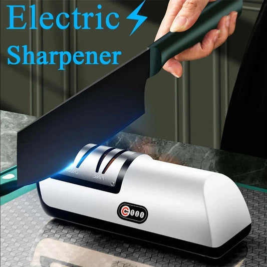 USB Electric Knife Sharpener Automatic Adjustable Rechargable Kitchen Knives Scissor Home Fast Sharpening - naiveniche
