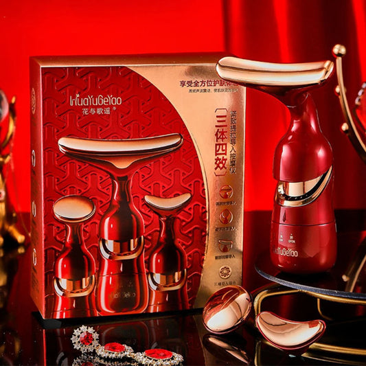 Sophisticated 3-in-1 Facial Massaging Device for Skin Rejuvenation