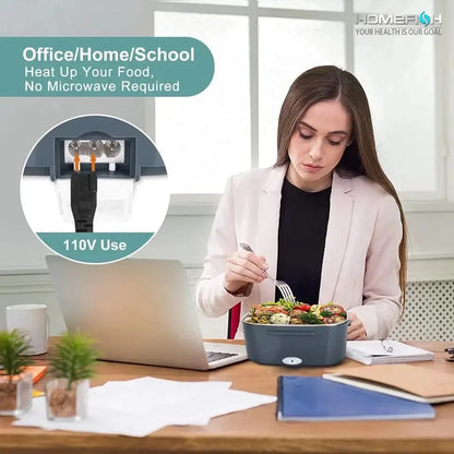 Portable 1.5L Electric Lunch Box Heater with 304 Stainless Steel Liner, No Microwave Required for Office, Home, or School Use