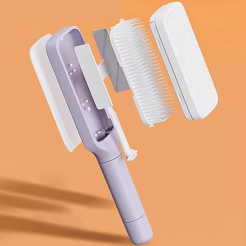 Self Cleaning Hairbrush Women Hair Brush One-key Cleaning Hair Loss Airbag Scalp Massage Comb Anti-Static Hairbrush