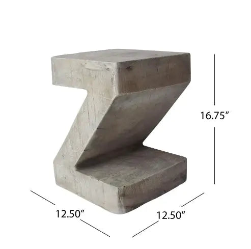 Decorative Sculptural Modern Gray Concrete Swirl Side Table naiveniche