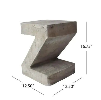 Decorative Sculptural Modern Gray Concrete Swirl Side Table naiveniche