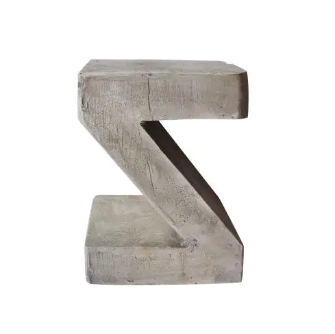 Decorative Sculptural Modern Gray Concrete Swirl Side Table naiveniche