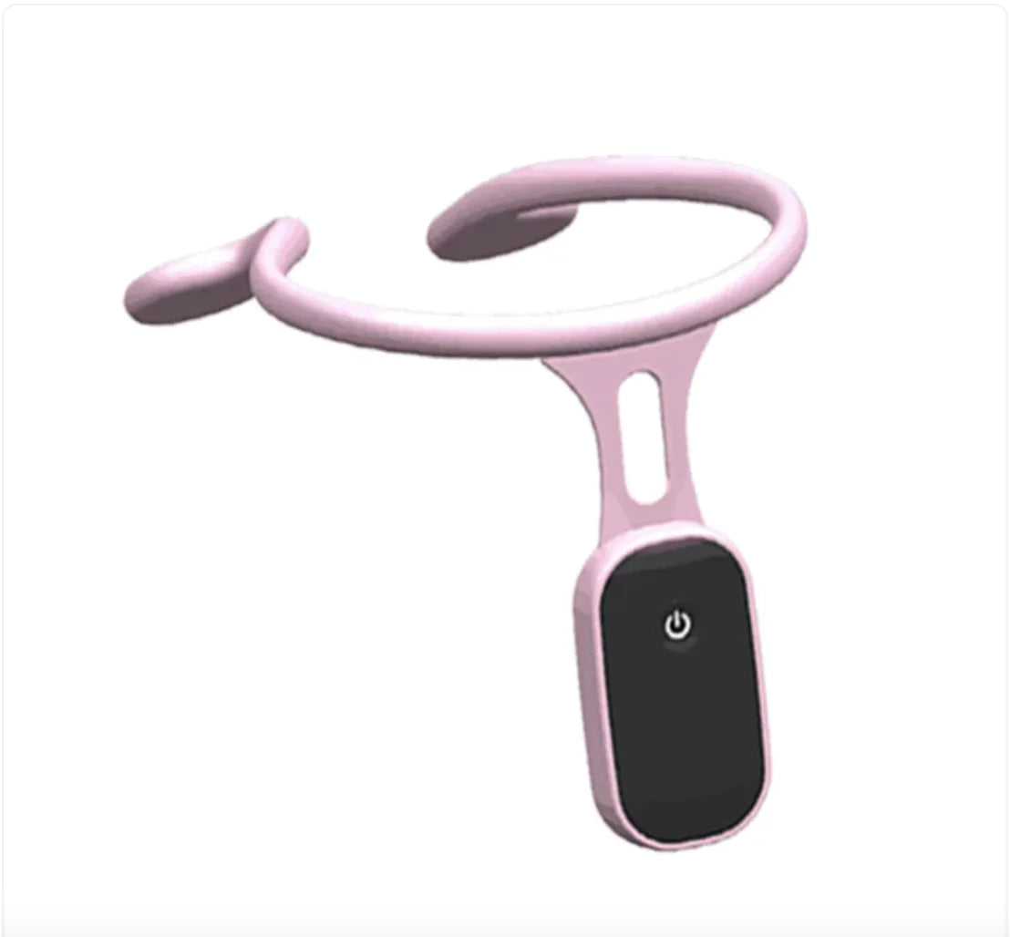 Sleek Pink Smart Posture Corrector - Ergonomic design with adjustable straps to improve posture and support your back.