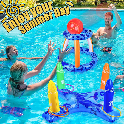 Inflatable Basketball Hoop for Pool Games Outdoors naiveniche