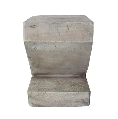 Decorative Sculptural Modern Gray Concrete Swirl Side Table naiveniche