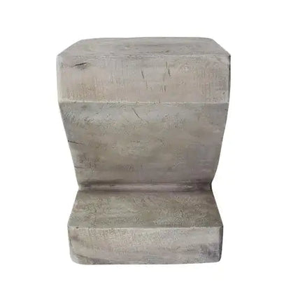 Decorative Sculptural Modern Gray Concrete Swirl Side Table naiveniche