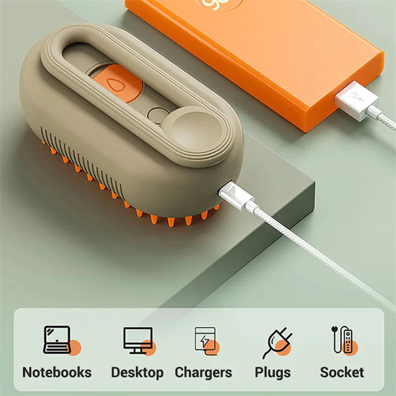 Steam Cleaning/Massaging Brush for Pets naiveniche