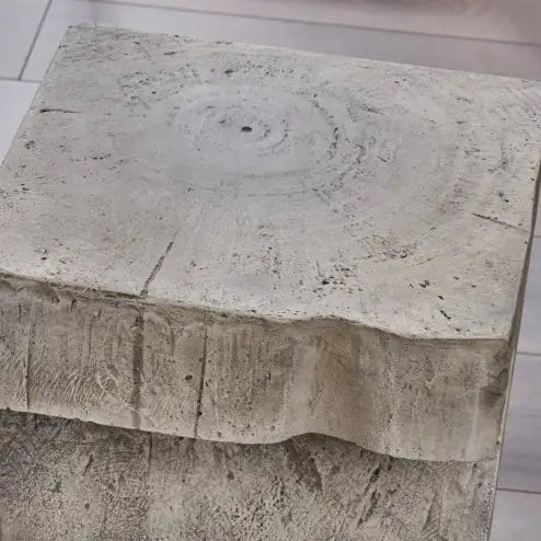 Decorative Sculptural Modern Gray Concrete Swirl Side Table naiveniche