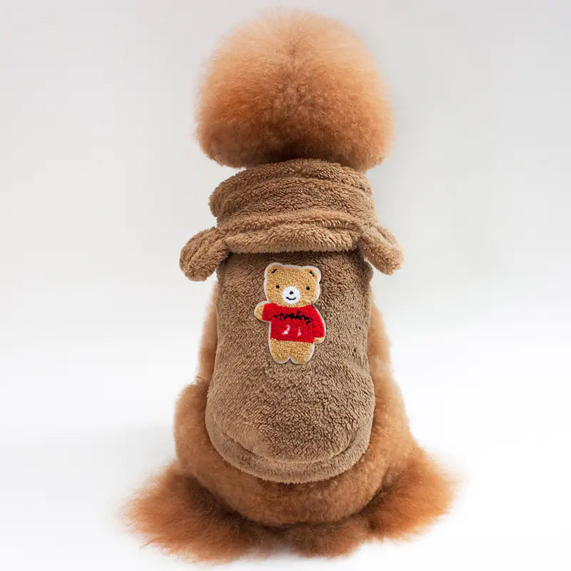 Cozy Bear Ear Hooded Coat for Pets by NaiveNiche