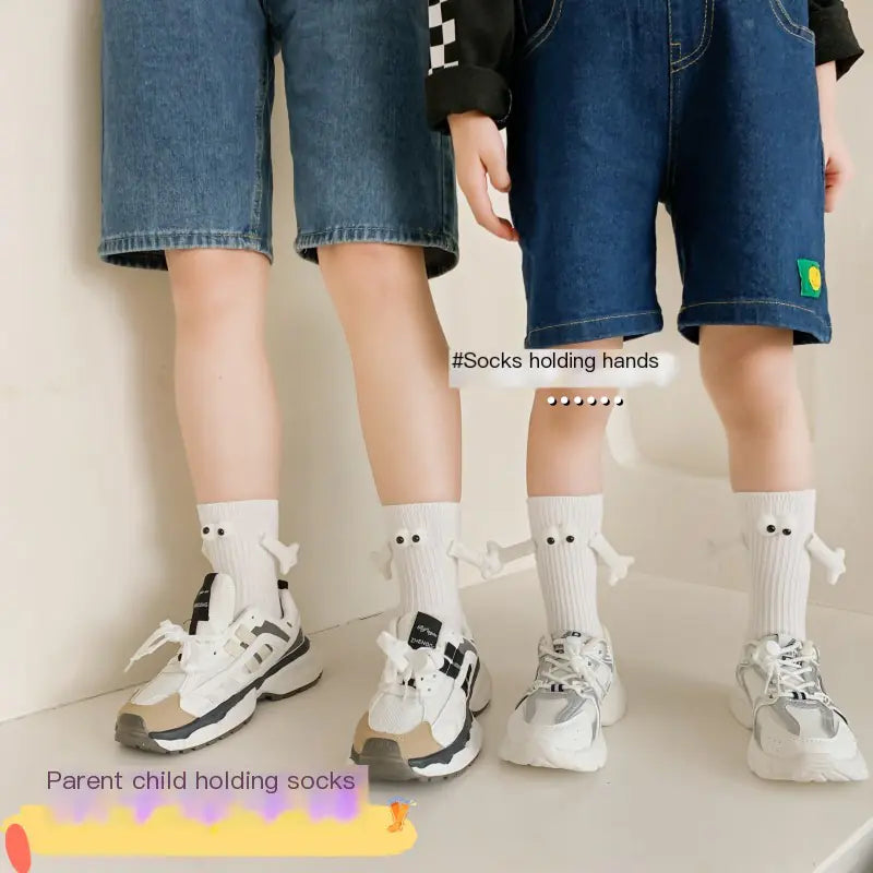 Cute Solid Color Kids' Mid-Calf Socks for Parents & Children