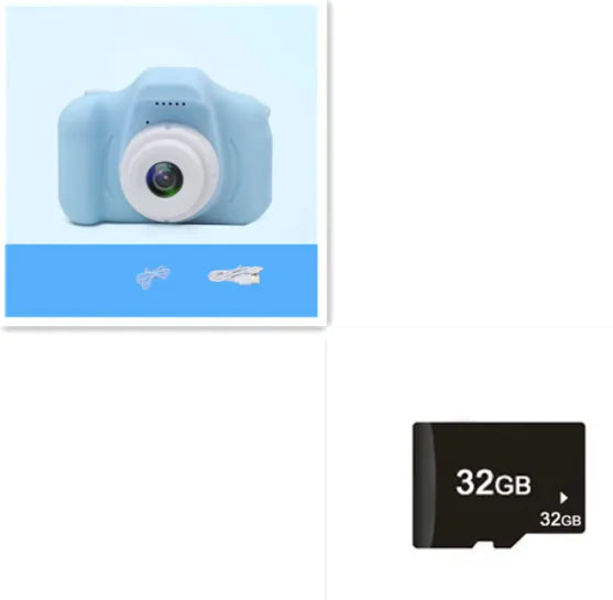 Compact kids' camera with removable memory card, perfect for budding photographers to capture their world.