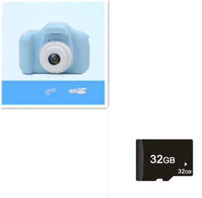 Compact kids' camera with removable memory card, perfect for budding photographers to capture their world.